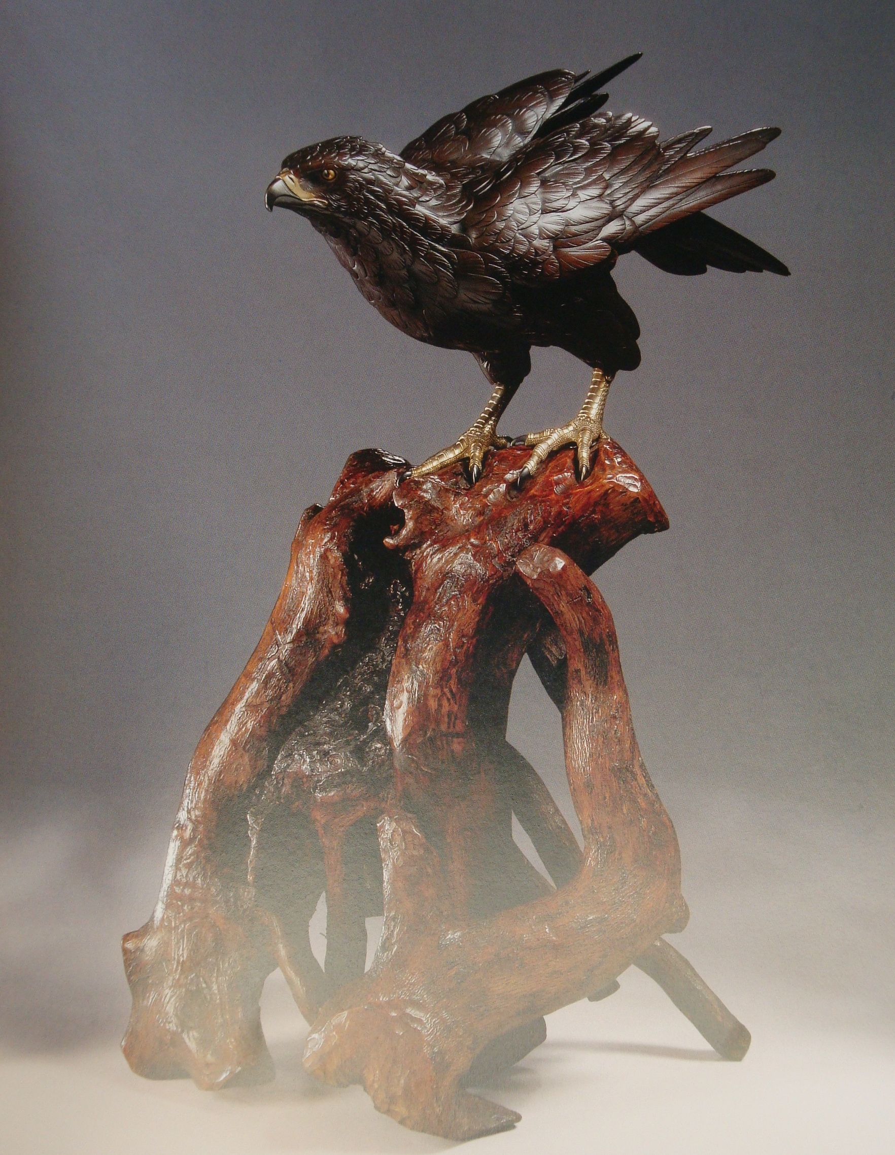 A Bronze Model of a Hawk by Masatsune